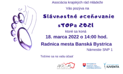 Pozvanie na udelenie ocenení sTOPa 2021