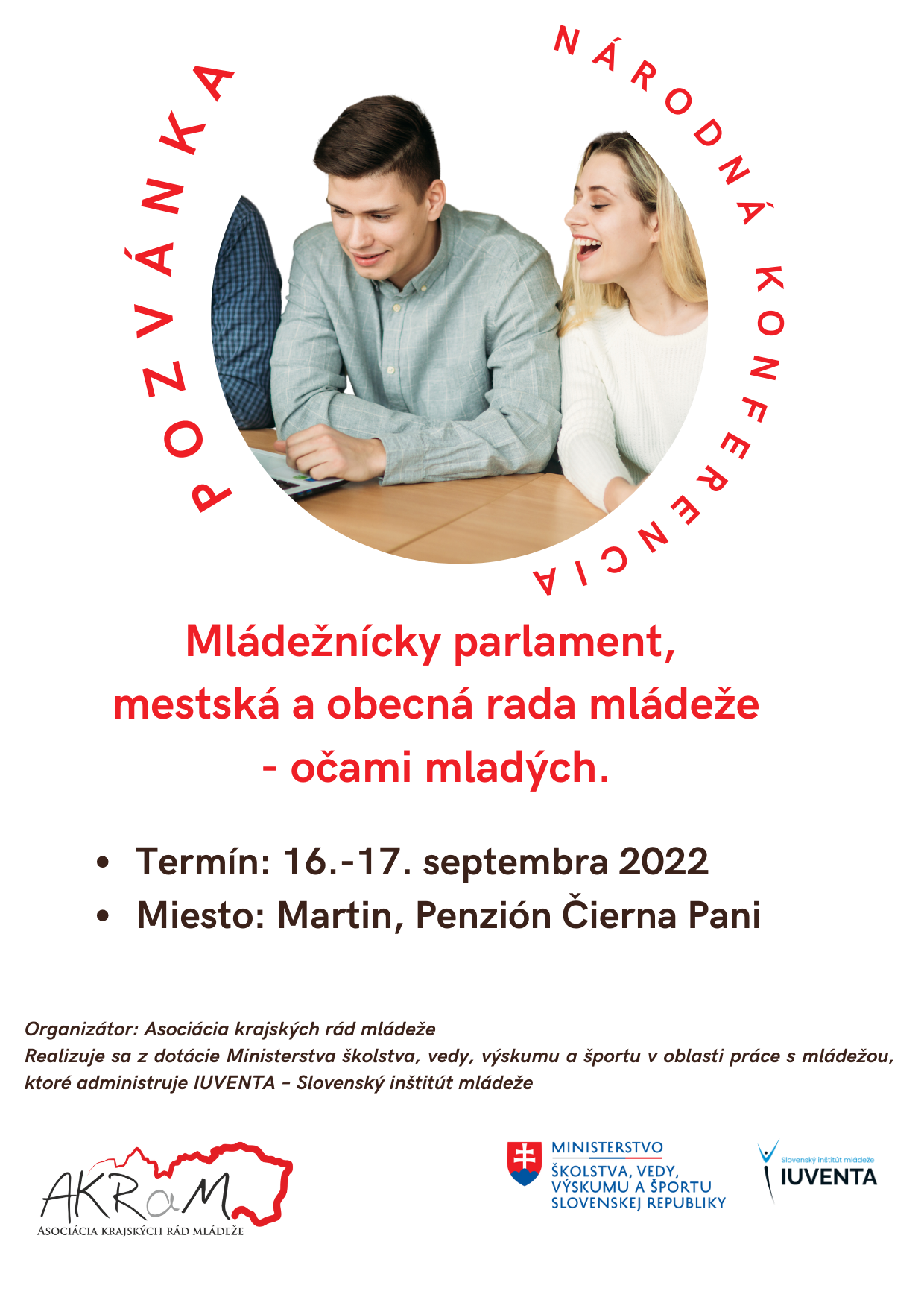 Pozvánka na Národnú konferenciu mládežníckych parlamentov