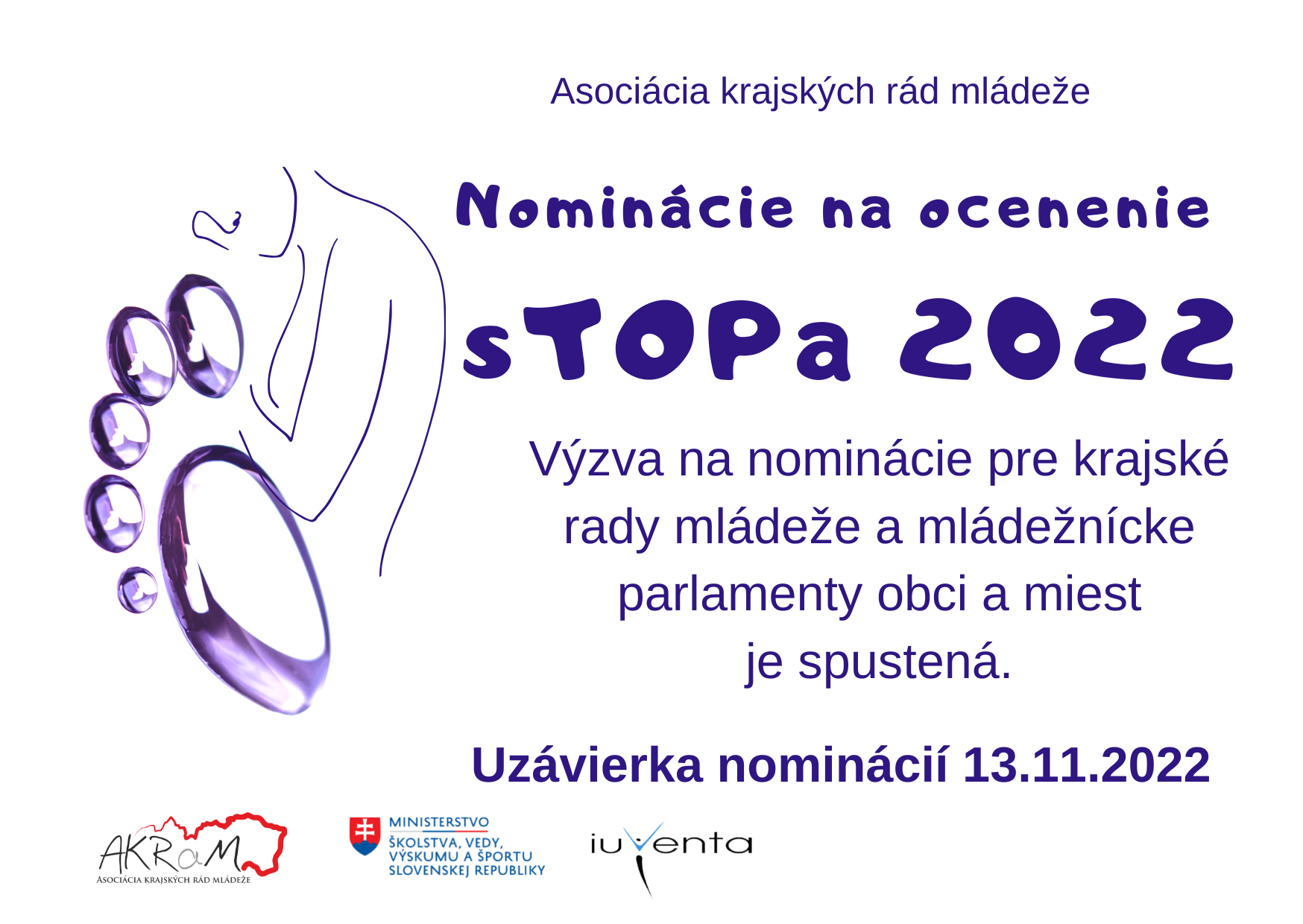 VÝZVA NA DORUČENIE NOMINÁCIÍ NA OCENENIE  sTOPa 2022